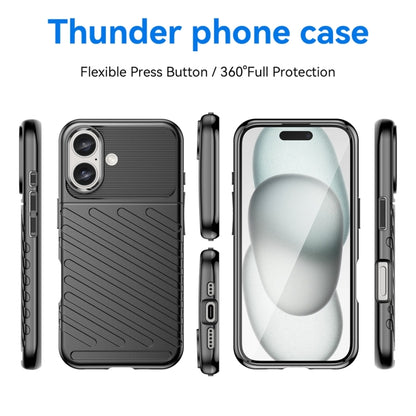 For iPhone 16 Thunderbolt Shockproof Soft TPU Phone Case(Black) - iPhone 16 Cases by buy2fix | Online Shopping UK | buy2fix