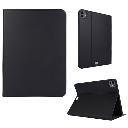 For iPad Pro 13 2024 Stretch Voltage Plain Leather Smart Tablet Case(Black) - iPad Pro 13 2024 Cases by buy2fix | Online Shopping UK | buy2fix