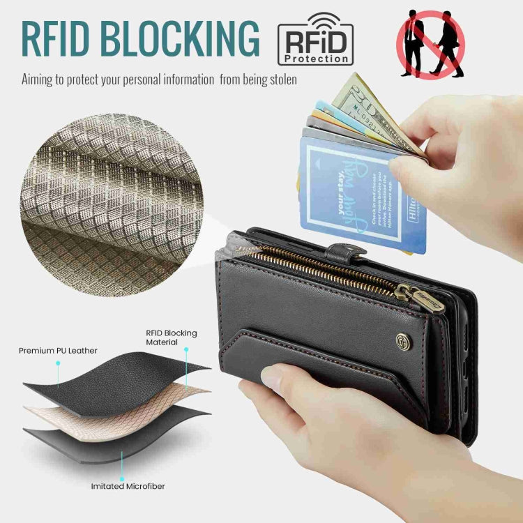 For iPhone 8 Plus / 7 Plus / 6 Plus CaseMe C36 Card Slots Zipper Wallet RFID Anti-theft Leather Phone Case(Black) - More iPhone Cases by CaseMe | Online Shopping UK | buy2fix