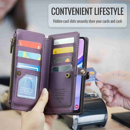 For Samsung Galaxy A15 CaseMe C36 Card Slots Zipper Wallet RFID Anti-theft Leather Phone Case(Purple) - Galaxy Phone Cases by CaseMe | Online Shopping UK | buy2fix