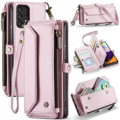 For Samsung Galaxy A52 / A52s 5G CaseMe C36 Card Slots Zipper Wallet RFID Anti-theft Leather Phone Case(Pink) - Galaxy Phone Cases by CaseMe | Online Shopping UK | buy2fix