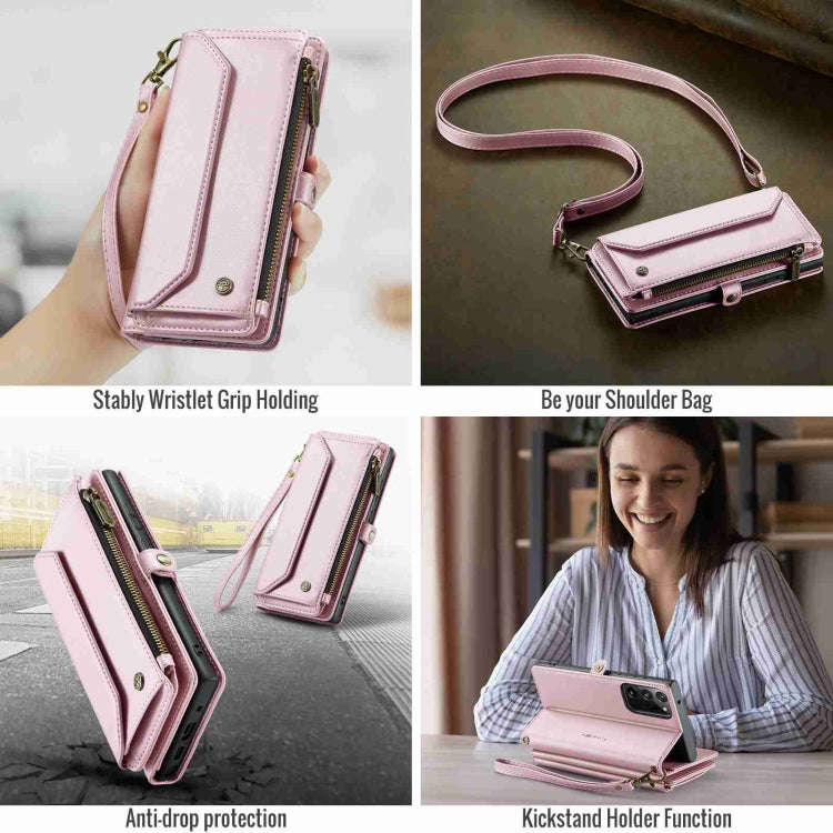 For Samsung Galaxy Note20 Ultra CaseMe C36 Card Slots Zipper Wallet RFID Anti-theft Leather Phone Case(Pink) - Galaxy Note20 Ultra Cases by CaseMe | Online Shopping UK | buy2fix