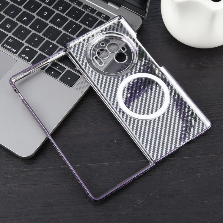 For vivo X Fold3 6D Plated Carbon Fiber Clear Magsafe PC Phone Case(Aurora Purple) - vivo Cases by buy2fix | Online Shopping UK | buy2fix