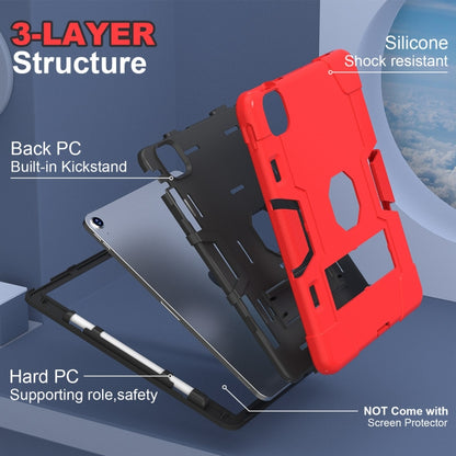 For iPad Air 11 2024 Contrast Color Silicone Acrylic PC Tablet Case with Holder(Red Black) - iPad Air 11 2024 Cases by buy2fix | Online Shopping UK | buy2fix