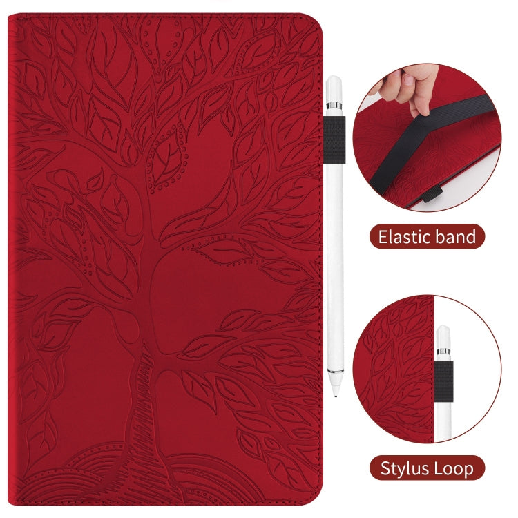 For iPad Pro 11 2024 Tree Life Series Embossed Smart Leather Tablet Case(Red) - iPad Pro 11 2024 Cases by buy2fix | Online Shopping UK | buy2fix