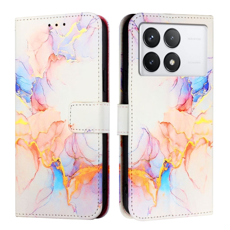 For Xiaomi Redmi K70 / K70 Pro PT003 Marble Pattern Flip Leather Phone Case(Galaxy Marble White) - K70 Cases by buy2fix | Online Shopping UK | buy2fix