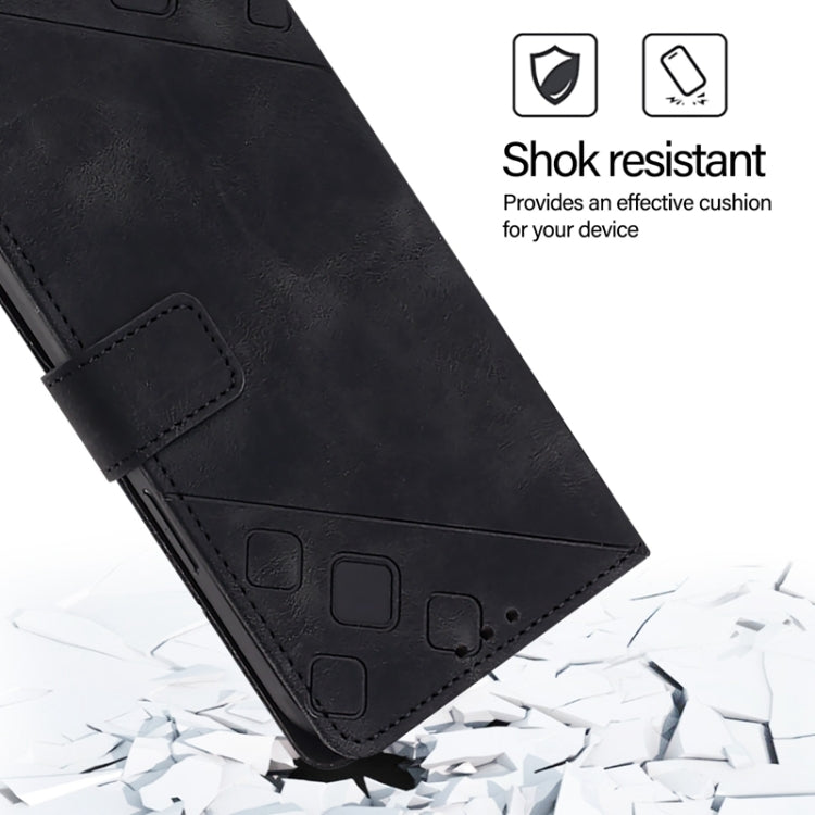 For Blackview Shark 8 Skin Feel Embossed Leather Phone Case(Black) - More Brand by buy2fix | Online Shopping UK | buy2fix