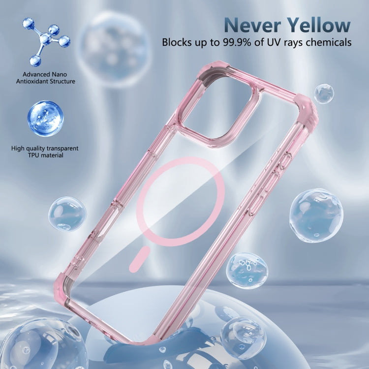 For iPhone 16 Pro Transparent MagSafe Magnetic Phone Case(Pink) - iPhone 16 Pro Cases by buy2fix | Online Shopping UK | buy2fix