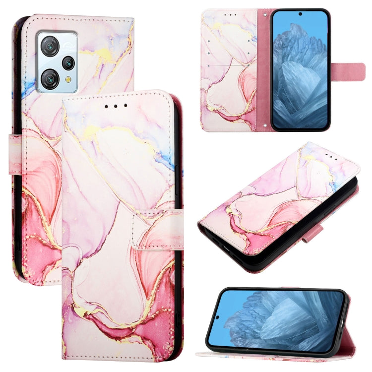 For Blackview A53 PT003 Marble Pattern Flip Leather Phone Case(Rose Gold) - More Brand by buy2fix | Online Shopping UK | buy2fix