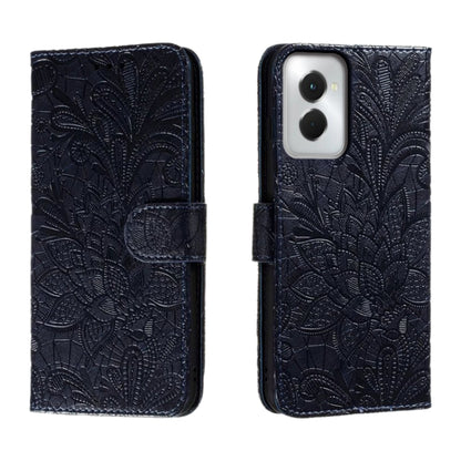 For Motorola Moto G Power 5G 2024 Lace Flower Embossing Flip Leather Phone Case(Dark Blue) - Motorola Cases by buy2fix | Online Shopping UK | buy2fix