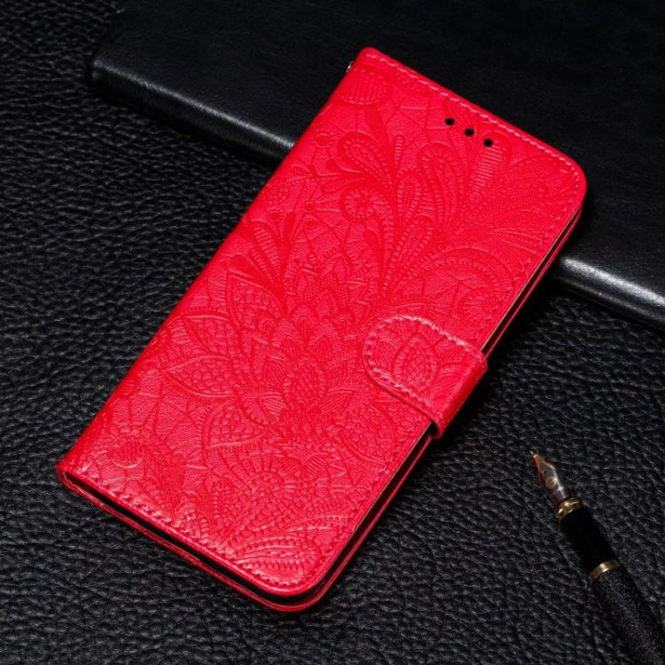 For OnePlus 12 Lace Flower Embossing Flip Leather Phone Case(Red) - OnePlus Cases by buy2fix | Online Shopping UK | buy2fix