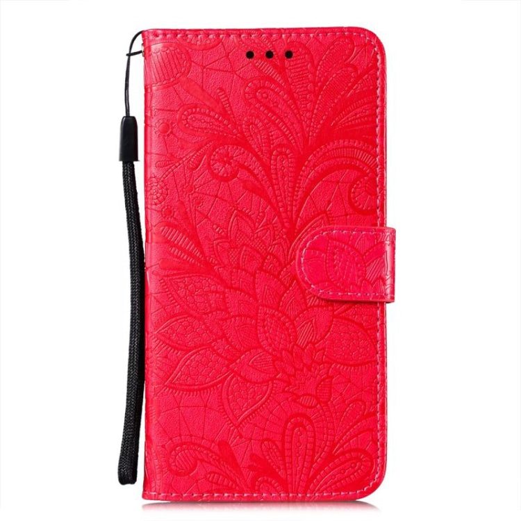 For OnePlus 12 Lace Flower Embossing Flip Leather Phone Case(Red) - OnePlus Cases by buy2fix | Online Shopping UK | buy2fix