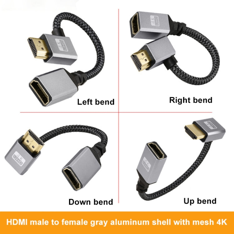 Upward Bend HDMI Male to Female 4K UHD Extension Cable Computer TV Adapter, Length: 20cm - Cable by buy2fix | Online Shopping UK | buy2fix