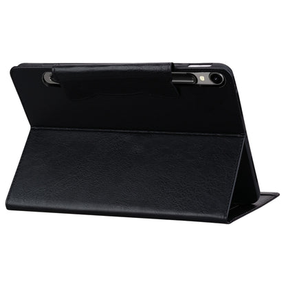 For Samsung Galaxy Tab S9 FE / S9 / S8 / S7 Cat Buckle Leather Smart Tablet Case(Black) - Galaxy Tab S9 Cases by buy2fix | Online Shopping UK | buy2fix