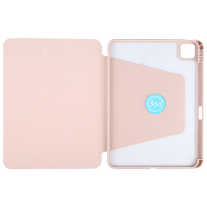 For iPad Air 13 2024 GEBEI Acrylic TPU 3-folding Rotating Smart Tablet Leather Case withh Pen Slot(Pink) - iPad Air 13 2024 Cases by GEBEI | Online Shopping UK | buy2fix