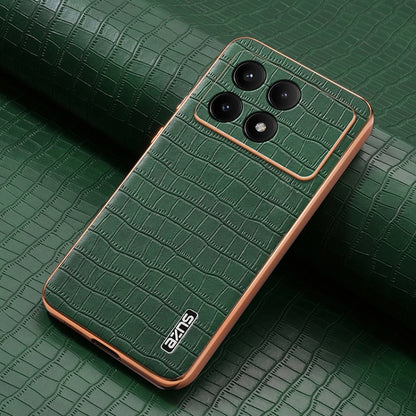 For Redmi K70 / K70 Pro AZNS Electroplated Frame Crocodile Texture Full Coverage Phone Case(Green) - K70 Cases by AZNS | Online Shopping UK | buy2fix