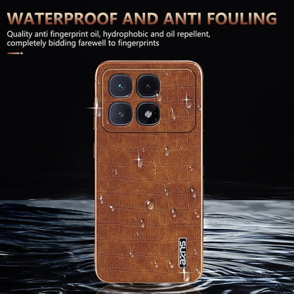 For Redmi K70 Ultra AZNS Electroplated Frame Crocodile Texture Full Coverage Phone Case(Black) - Xiaomi Cases by AZNS | Online Shopping UK | buy2fix