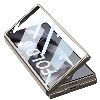 For Samsung Galaxy Z Fold6 GKK Integrated Ultra-thin Sliding Window Card Slot Phone Case(Silver) - Galaxy Z Fold6 5G Cases by GKK | Online Shopping UK | buy2fix