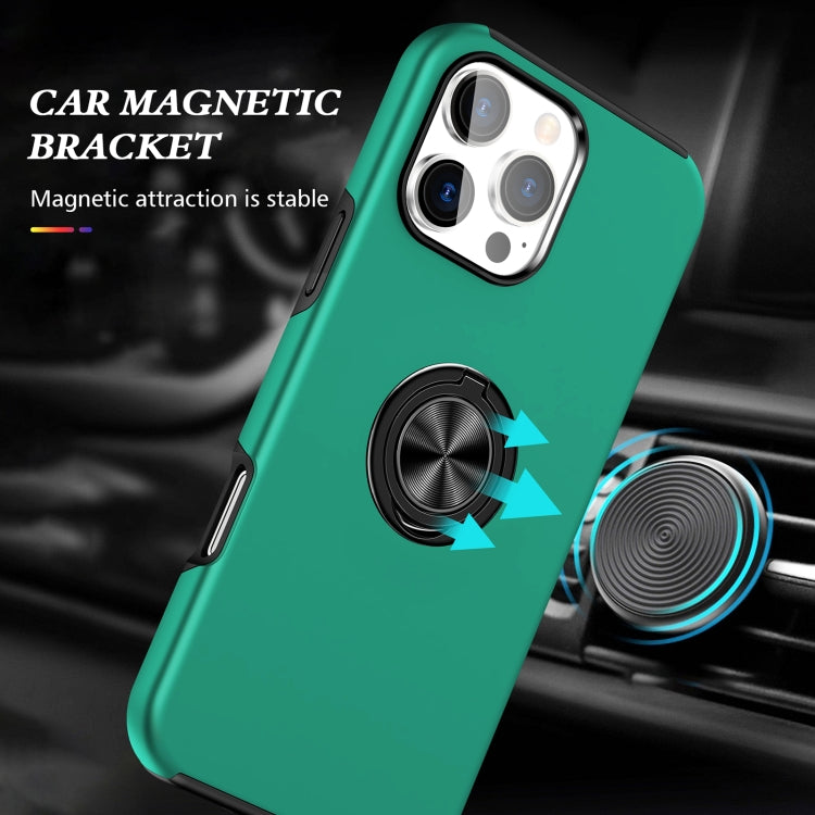 For iPhone 16 Magnetic Ring Holder Phone Case(Dark Green) - iPhone 16 Cases by buy2fix | Online Shopping UK | buy2fix