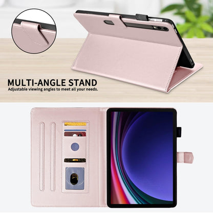 For Samsung Galaxy Tab S9 FE+ / S9+ Rhombus Lattice Leather Tablet Case(Rose Gold) - Galaxy Tab S9 FE+ by buy2fix | Online Shopping UK | buy2fix