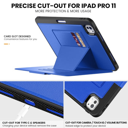 For iPad Pro 11 2024 Smart B Magnetic Holder Leather Tablet Case(Blue) - iPad Pro 11 2024 Cases by buy2fix | Online Shopping UK | buy2fix