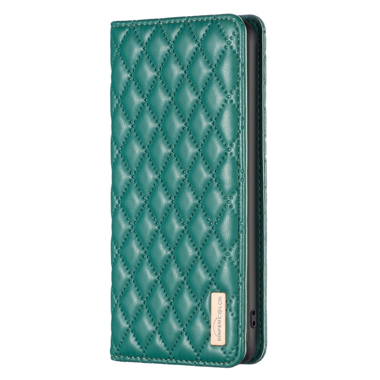 For Samsung Galaxy S25 5G Diamond Lattice Magnetic Leather Flip Phone Case(Green) - Galaxy S25 5G Cases by buy2fix | Online Shopping UK | buy2fix