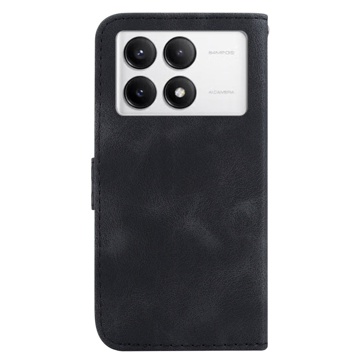 For Xiaomi Redmi K70 / K70 Pro Seven-shaped Embossed Leather Phone Case(Black) - K70 Cases by buy2fix | Online Shopping UK | buy2fix