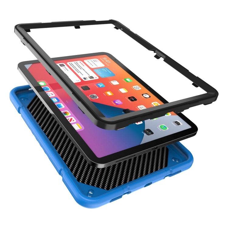 For iPad Air 11 2024 Armor Holder Silicone Hybrid PC Tablet Case(Blue) - iPad Air 11 2024 Cases by buy2fix | Online Shopping UK | buy2fix