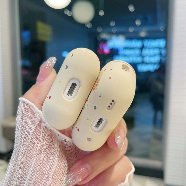 For AirPods 2 / 1 Cookies Pattern Earbuds Box Frosted TPU Case(Beige) - For AirPods 1/2 by buy2fix | Online Shopping UK | buy2fix