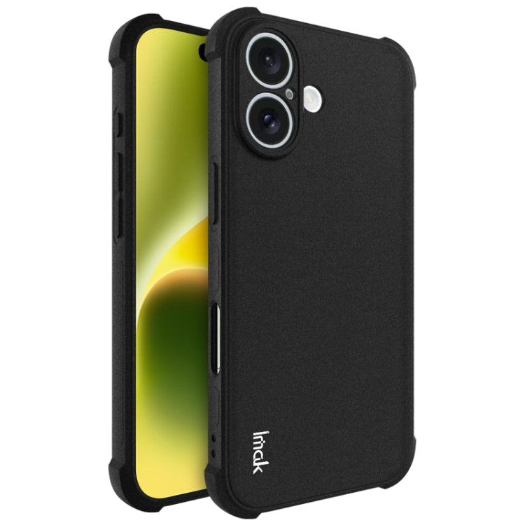 For iPhone 16 imak Shockproof Airbag TPU Phone Case(Matte Black) - iPhone 16 Cases by imak | Online Shopping UK | buy2fix