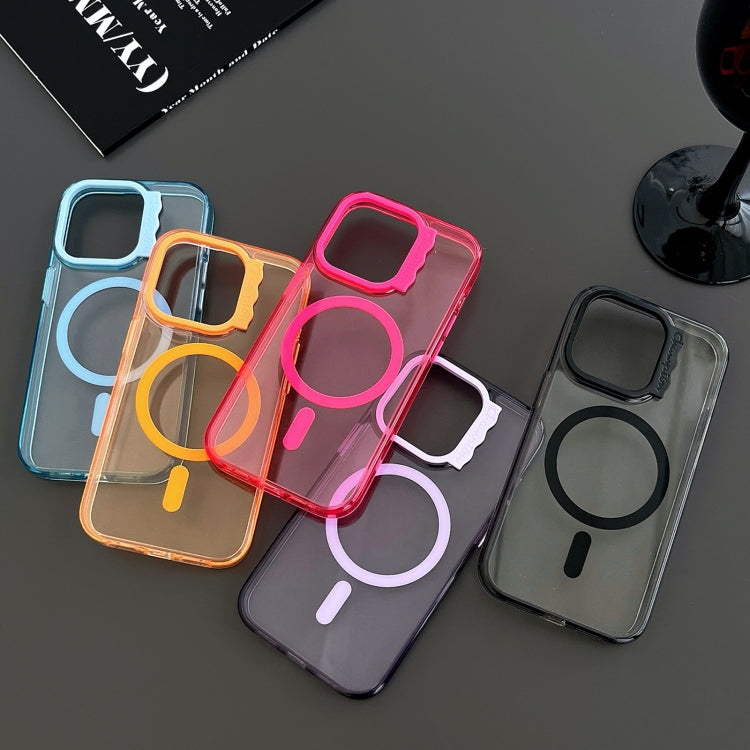 For iPhone 14 Pro MagSafe Colorful Wavy Circle PC Hybrid TPU Phone Case(Blue) - iPhone 14 Pro Cases by buy2fix | Online Shopping UK | buy2fix