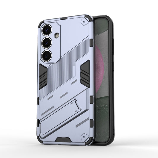 For Samsung Galaxy S25+ 5G Punk Armor 2 in 1 PC + TPU Shockproof Phone Case with Invisible Holder(Grey) - Galaxy S25+ 5G Cases by buy2fix | Online Shopping UK | buy2fix