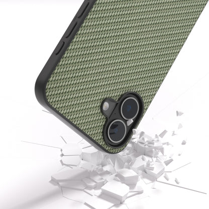 For iPhone 16 Carbon Fiber Texture Protective Phone Case(Green) - iPhone 16 Cases by buy2fix | Online Shopping UK | buy2fix