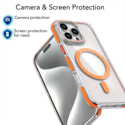 For iPhone 16 Pro Dual-Color Clear Acrylic Hybrid TPU Lens Flip Holder MagSafe Phone Case(Black) - iPhone 16 Pro Cases by buy2fix | Online Shopping UK | buy2fix