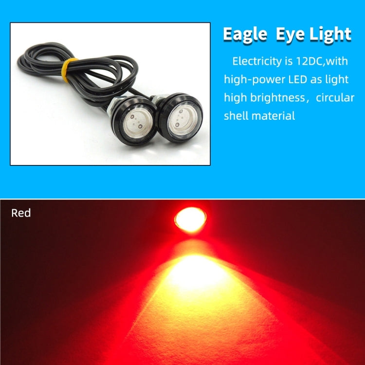 10pcs 23mm 1.5W DC12V Motorcycle Eagle Eye Light Double Lens Strobe Light(Red Light) - Eagle Eye Lights by buy2fix | Online Shopping UK | buy2fix