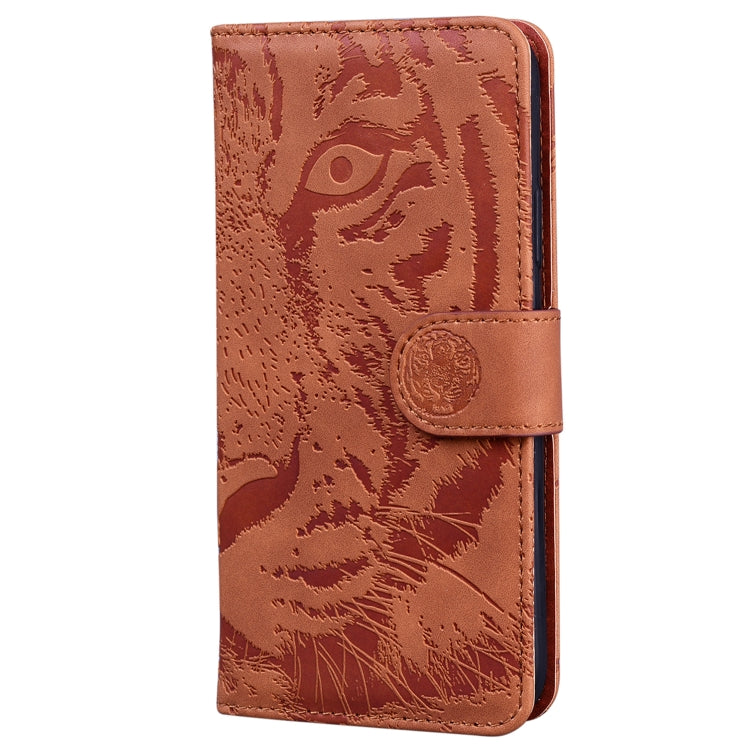 For Redmi K70 / K70 Pro Tiger Embossing Pattern Flip Leather Phone Case(Brown) - K70 Cases by buy2fix | Online Shopping UK | buy2fix