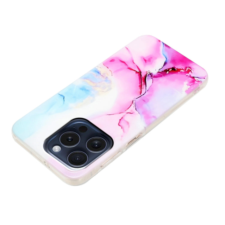 For iPhone 16 Pro Max IMD Marble TPU Phone Case(Pink Blue) - iPhone 16 Pro Max Cases by buy2fix | Online Shopping UK | buy2fix