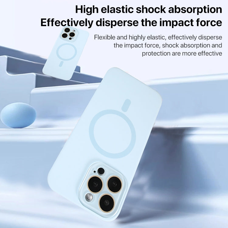 For iPhone 16 Pro Liquid Silicone MagSafe Full Coverage Phone Case with Lens Film(Grey) - iPhone 16 Pro Cases by buy2fix | Online Shopping UK | buy2fix