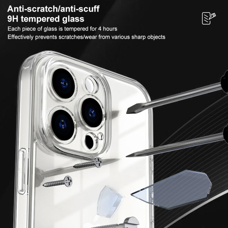 For iPhone 16 Plus Four Corner Airbag Transparent Glass Phone Case - iPhone 16 Plus Cases by buy2fix | Online Shopping UK | buy2fix