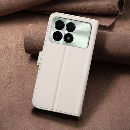 For Redmi K70 / K70 Pro Square Texture Leather Phone Case(Beige) - Xiaomi Cases by buy2fix | Online Shopping UK | buy2fix