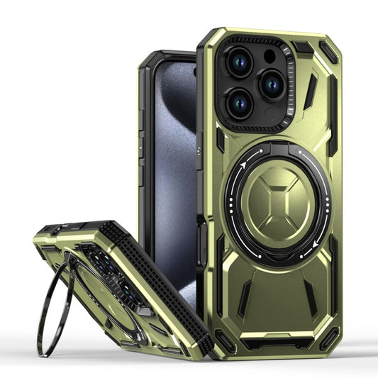 For iPhone 16 Pro Armor II Series MagSafe Magnetic Holder Phone Case(Army Green) - iPhone 16 Pro Cases by buy2fix | Online Shopping UK | buy2fix