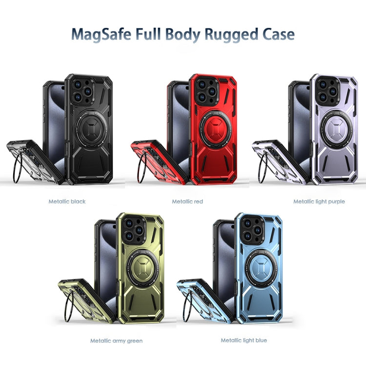 For iPhone 16 Pro Max Armor II Series MagSafe Magnetic Holder Phone Case(Red) - iPhone 16 Pro Max Cases by buy2fix | Online Shopping UK | buy2fix