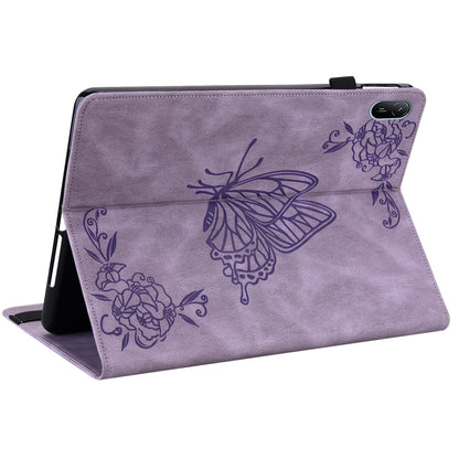 For Huawei MatePad SE 11 2024 Butterfly Flower Embossed Leather Tablet Case(Purple) - Huawei by buy2fix | Online Shopping UK | buy2fix