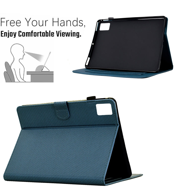 For Lenovo Tab M11 / Xiaoxin Pad 2024 Solid Color Fiber Texture Smart Tablet Leather Case(Royal Blue) - Lenovo by buy2fix | Online Shopping UK | buy2fix