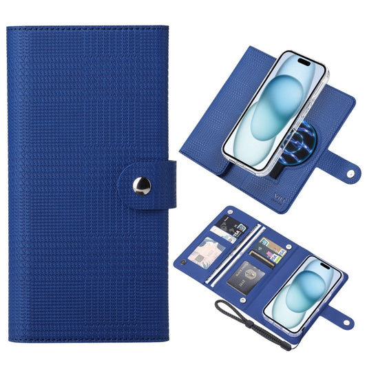 For iPhone 15 ViLi GHA-C Series RFID MagSafe Magnetic Flip Leather Phone Case(Blue) - iPhone 15 Cases by ViLi | Online Shopping UK | buy2fix