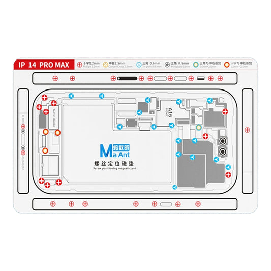 For iPhone 14 Pro Max MaAnt Double-sided Screw Positioning Flexible Soft Magnetic Pad - Magnetic Screws Mat by MaAnt | Online Shopping UK | buy2fix