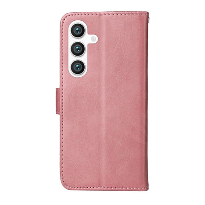 For Samsung Galaxy S25 5G Classic Calf Texture Flip Leather Phone Case(Rose Gold) - Galaxy S25 5G Cases by buy2fix | Online Shopping UK | buy2fix