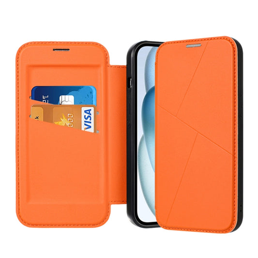 For iPhone 13 Pro Max Magnetic Armor Series RFID Card Slots Leather Phone Case(Orange) - iPhone 13 Pro Max Cases by buy2fix | Online Shopping UK | buy2fix