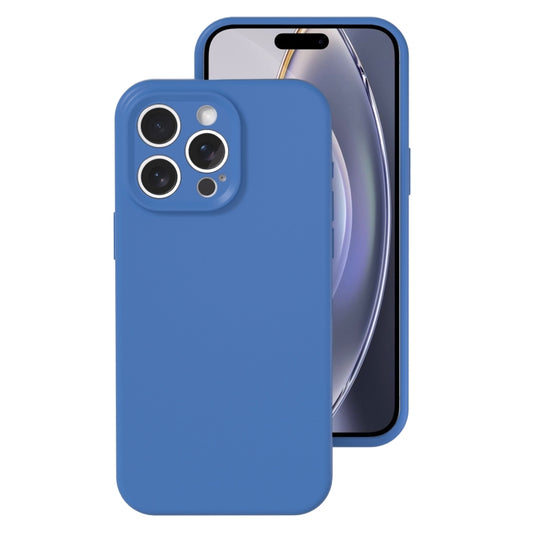 For iPhone 16 Pro Precise Hole Liquid Silicone Jelly Color Full Coverage Phone Case(Navy Blue) - iPhone 16 Pro Cases by buy2fix | Online Shopping UK | buy2fix