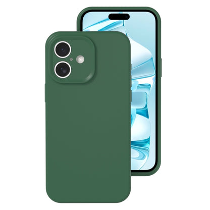 For iPhone 16 Precise Hole Liquid Silicone Jelly Color Full Coverage Phone Case(Moss Green) - iPhone 16 Cases by buy2fix | Online Shopping UK | buy2fix